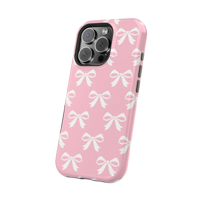 Magnetic Tough Cases Girlie Bow Pink Solid
