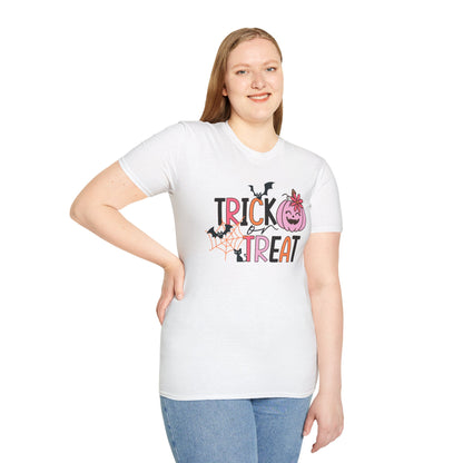 Trick Or Treat Pink Pumpkin Unisex Softstyle T-Shirt