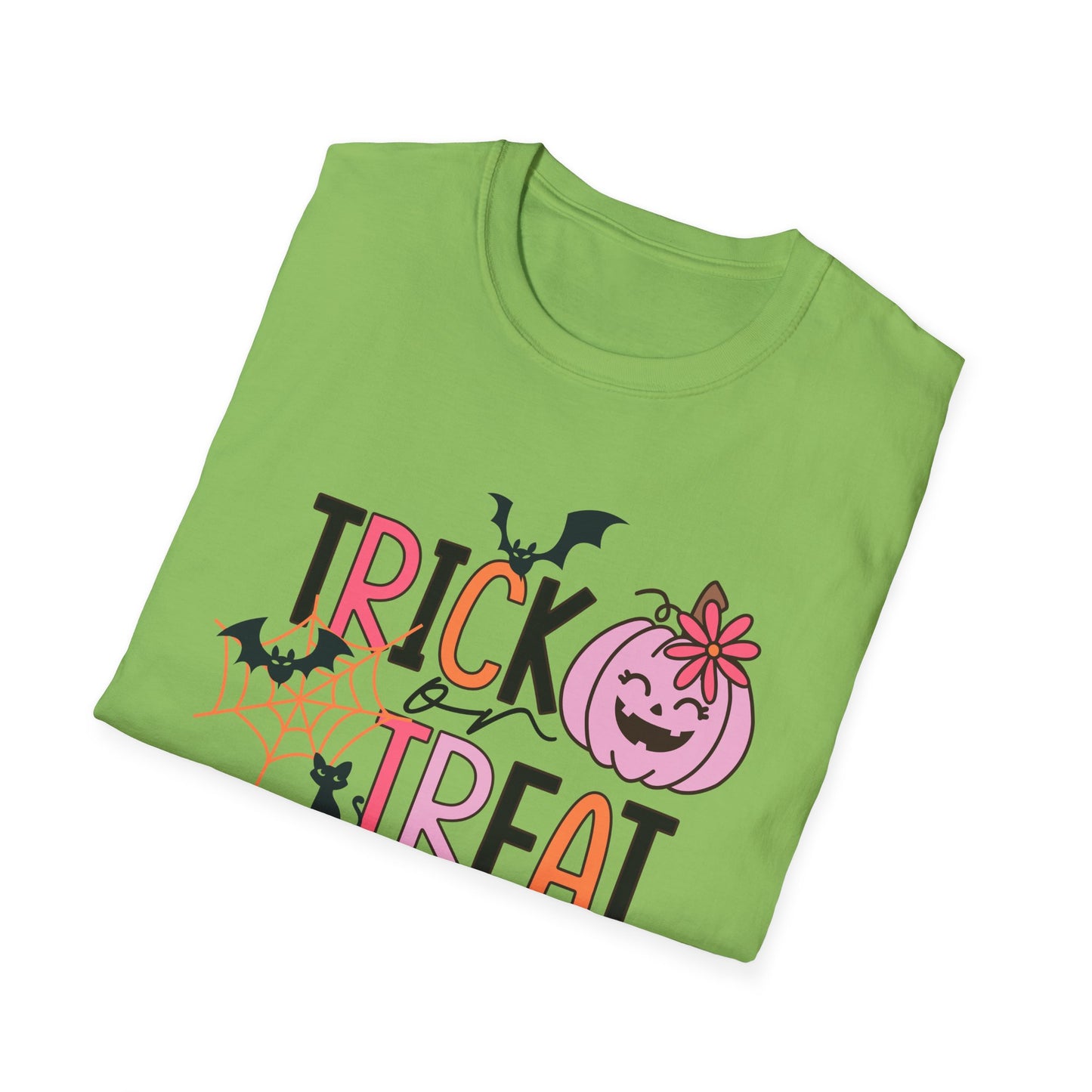 Trick Or Treat Pink Pumpkin Unisex Softstyle T-Shirt