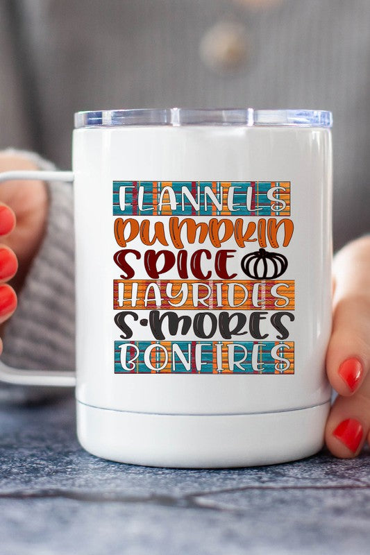 Flannels Pumpkin Spice Hayrides Coffee Travel Cup