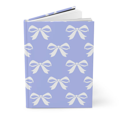 Hardcover Journal Matte Girlie Bow Blue Solid
