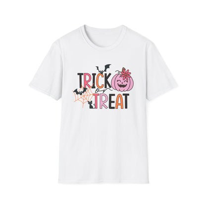 Trick Or Treat Pink Pumpkin Unisex Softstyle T-Shirt