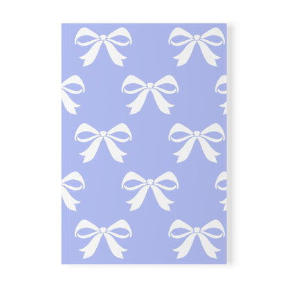 Softcover Notebook, A5 Girlie Bow Blue Solid