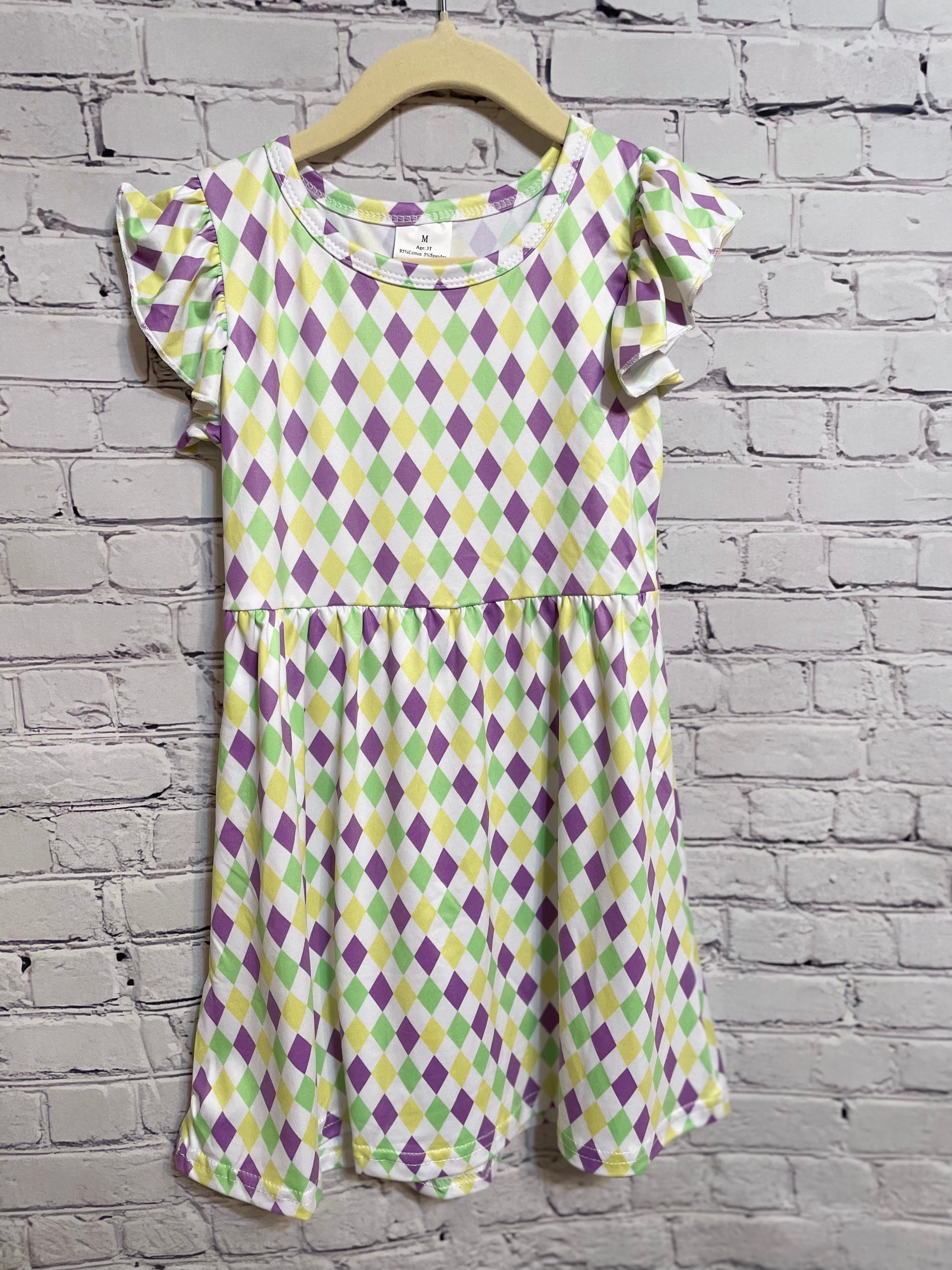 Baby Girls Purple Green Plaid Pearl Dress - Southern Chic Magnolias, LLC