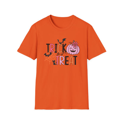 Trick Or Treat Pink Pumpkin Unisex Softstyle T-Shirt