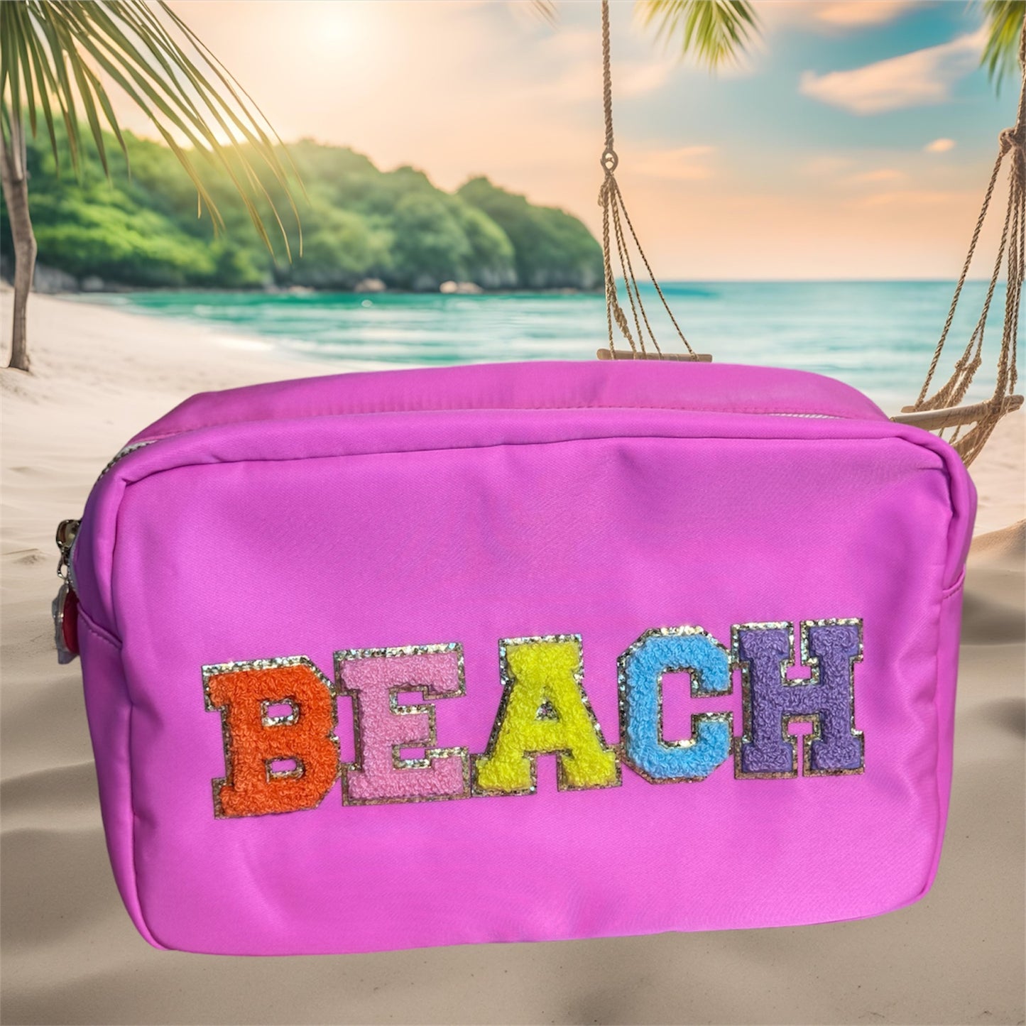 Pink Beach Patch Bag