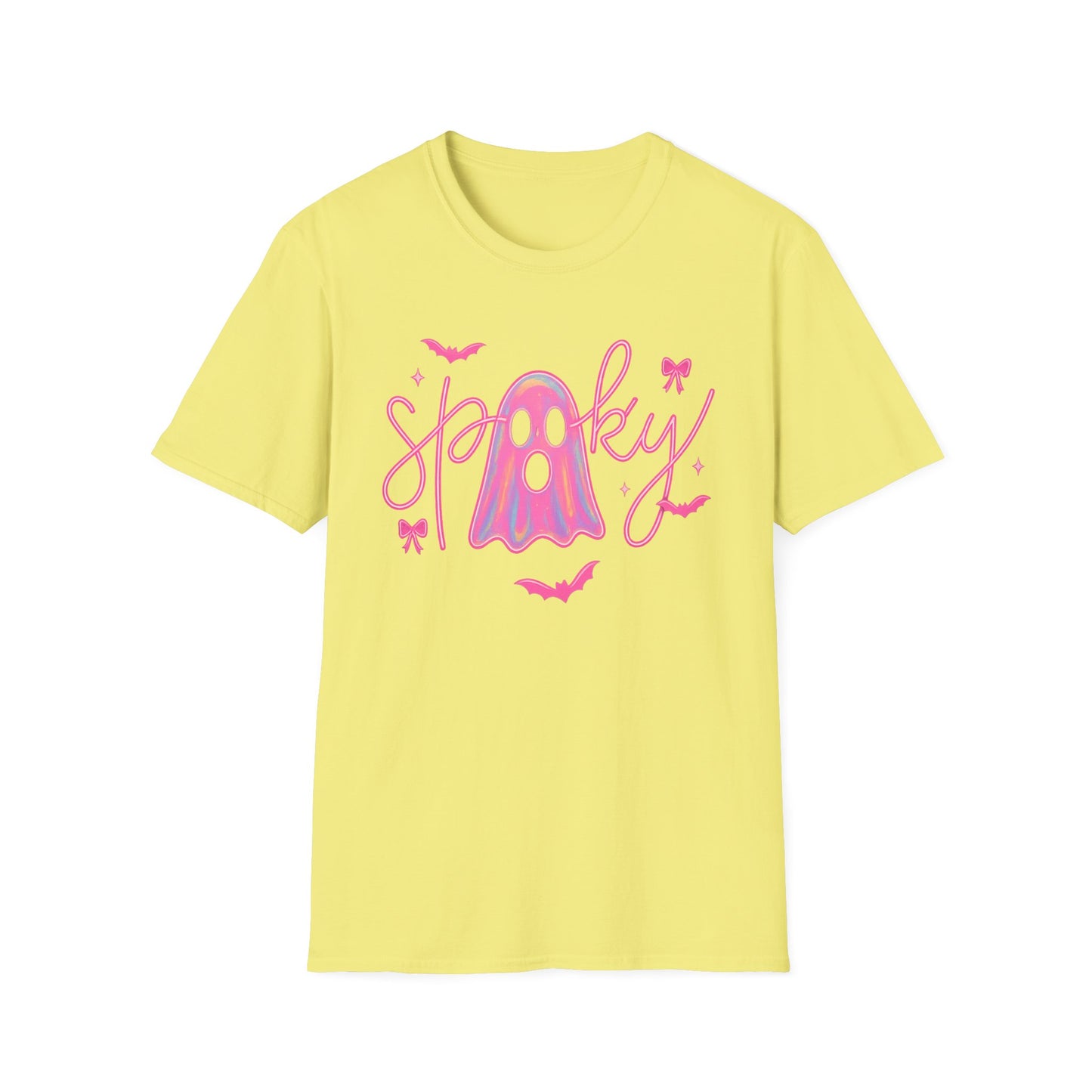 Spooky Pink Ghost Unisex Softstyle T-Shirt