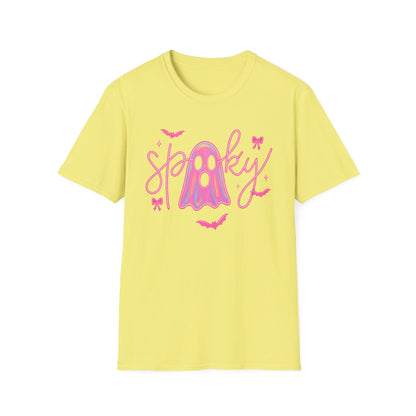 Spooky Pink Ghost Unisex Softstyle T-Shirt