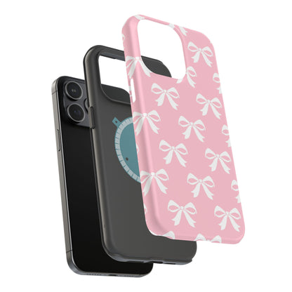 Magnetic Tough Cases Girlie Bow Pink Solid