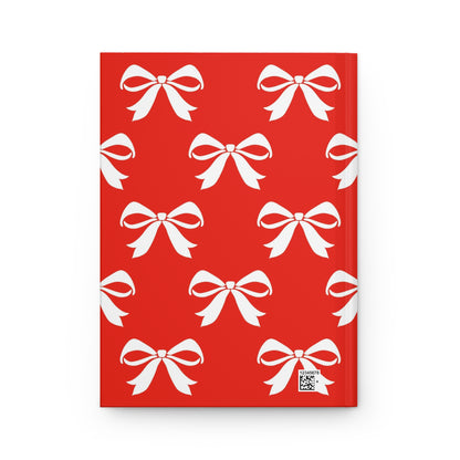 Hardcover Journal Matte Girlie Bow Red Solid