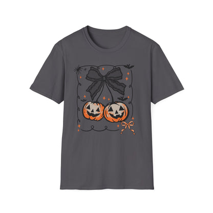 Lace Bow Orange Pumpkin Unisex Softstyle T-Shirt