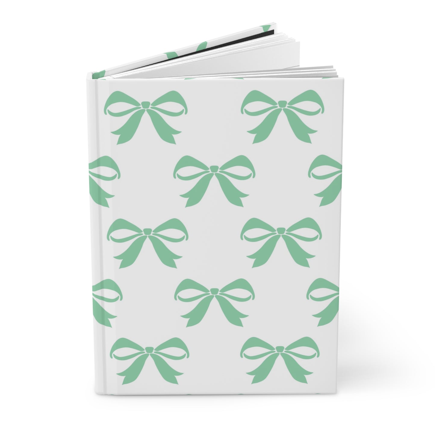 Hardcover Journal Matte Girlie Bow Green