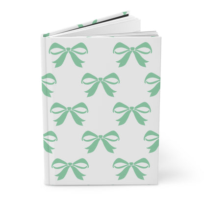 Hardcover Journal Matte Girlie Bow Green