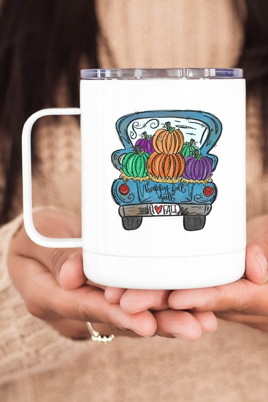 I Love Fall Pumpkin Truck Coffee Travel Cup