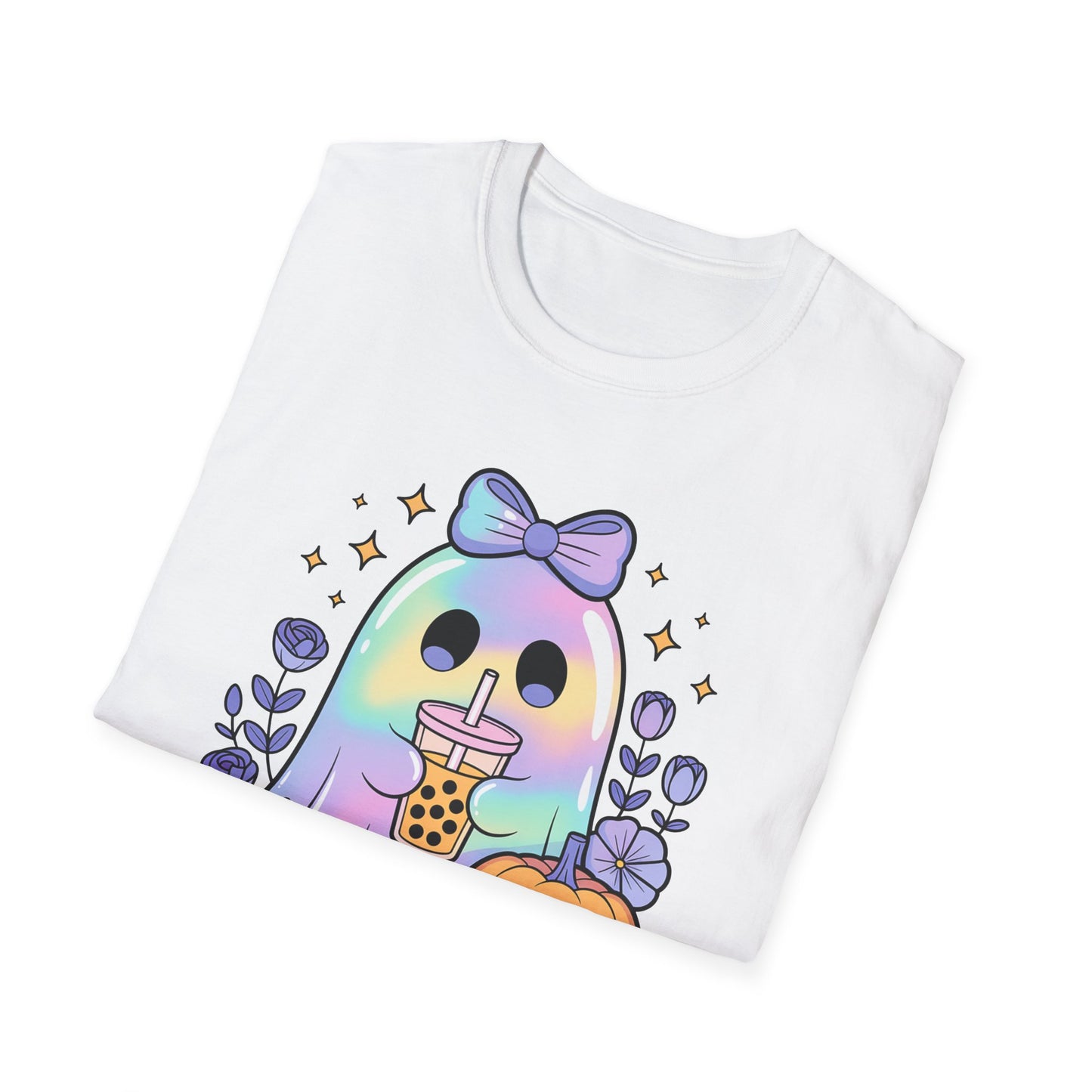 Iridescent Ghost with Coffee Unisex Softstyle T-Shirt