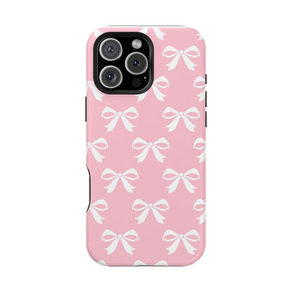 Magnetic Tough Cases Girlie Bow Pink Solid