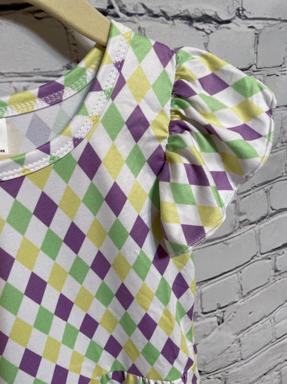 Baby Girls Purple Green Plaid Pearl Dress - Southern Chic Magnolias, LLC