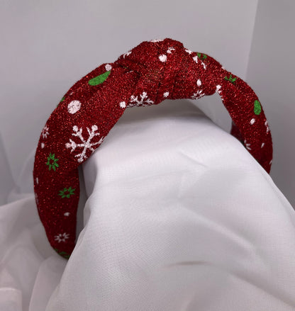 Red White Green Snowflake Headband - Southern Chic Magnolias, LLC