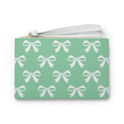 Clutch Bag Girlie Bow Green Solid