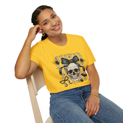 Skull Coquette Bow Unisex Softstyle T-Shirt