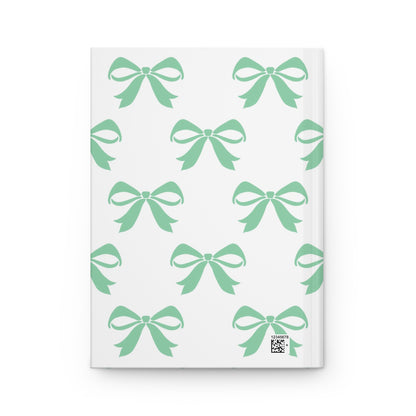 Hardcover Journal Matte Girlie Bow Green