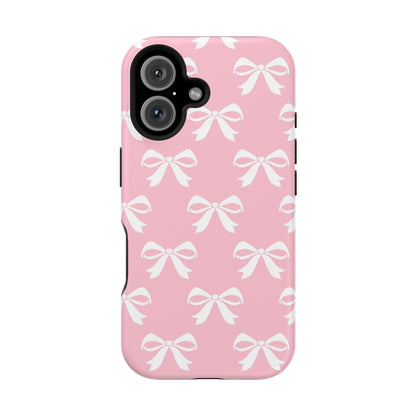 Magnetic Tough Cases Girlie Bow Pink Solid
