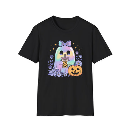 Iridescent Ghost with Coffee Unisex Softstyle T-Shirt