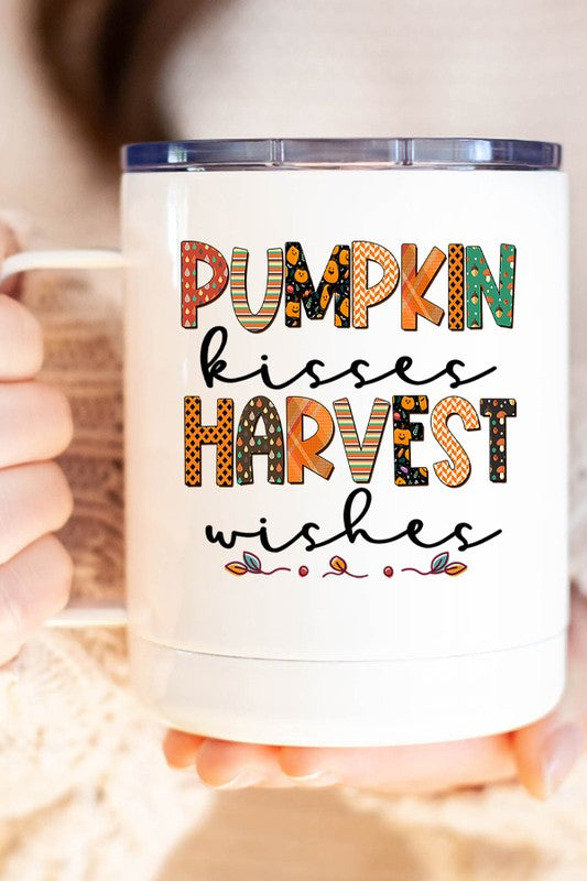 Pumpkin Kisses Harvest Wishes Coffee Travel Cup