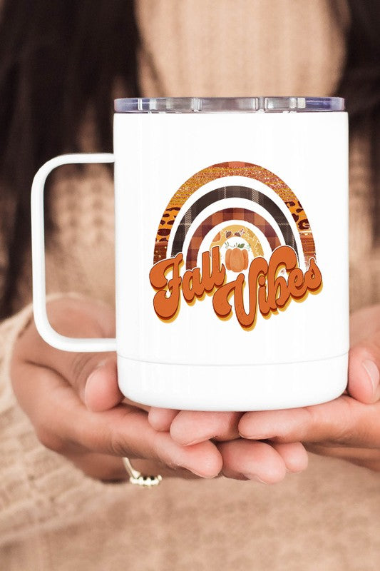 Orange Fall Vibes Rainbow Coffee Travel Cup