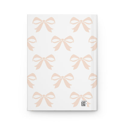 Hardcover Journal Matte Girlie Bow Light Pink