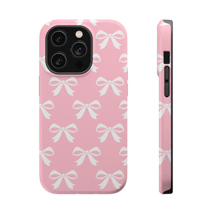 Magnetic Tough Cases Girlie Bow Pink Solid