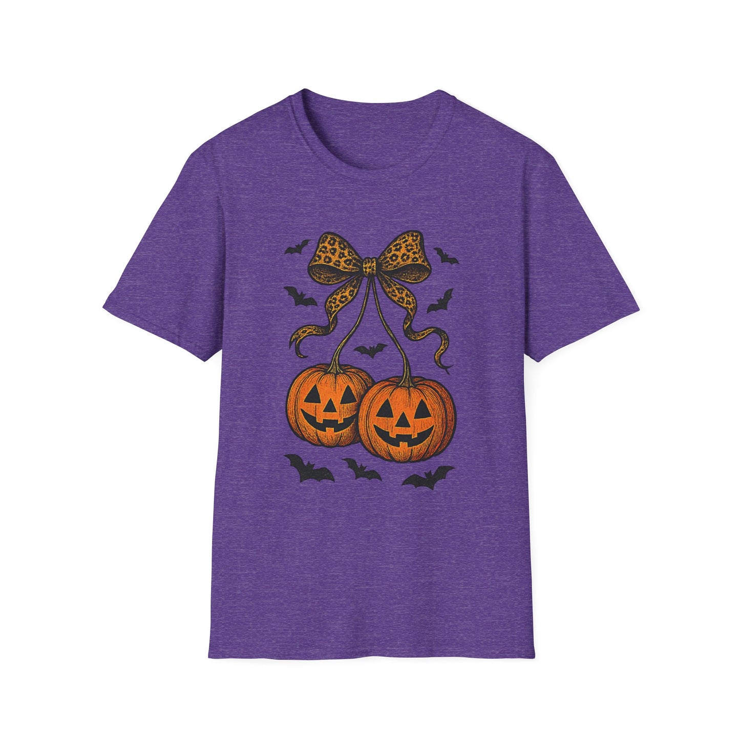 Leopard Bow Pumpkins Unisex Softstyle T-Shirt