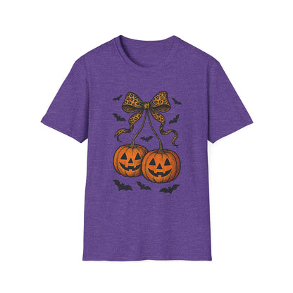 Leopard Bow Pumpkins Unisex Softstyle T-Shirt
