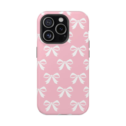 Magnetic Tough Cases Girlie Bow Pink Solid