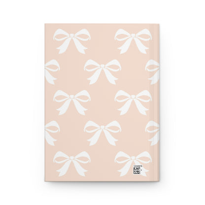 Hardcover Journal Matte Girlie Bow Light Pink Solid