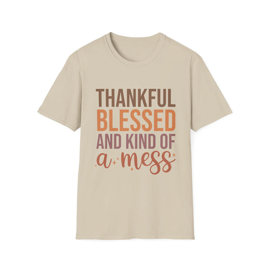 Thankful Blessed Mess Unisex Softstyle T-Shirt