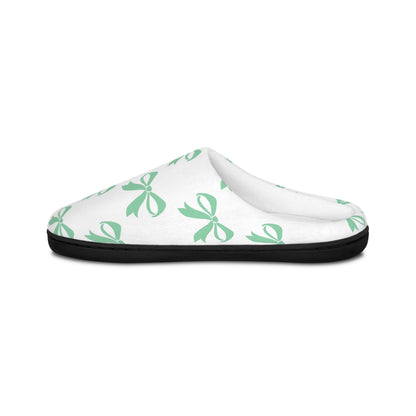 Women's Indoor Slippers Girlie Bow Green