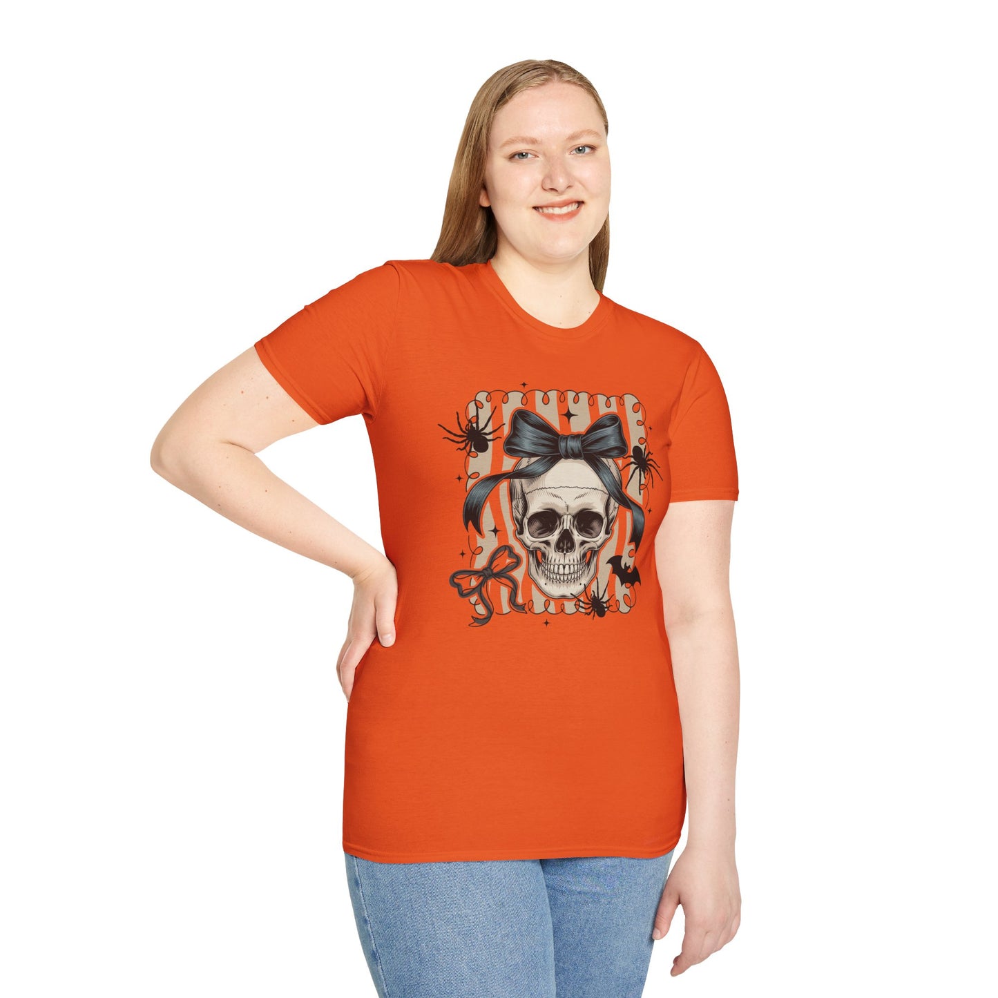 Skull Coquette Bow Unisex Softstyle T-Shirt