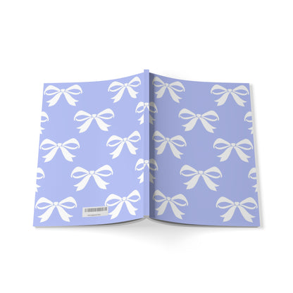 Softcover Notebook, A5 Girlie Bow Blue Solid