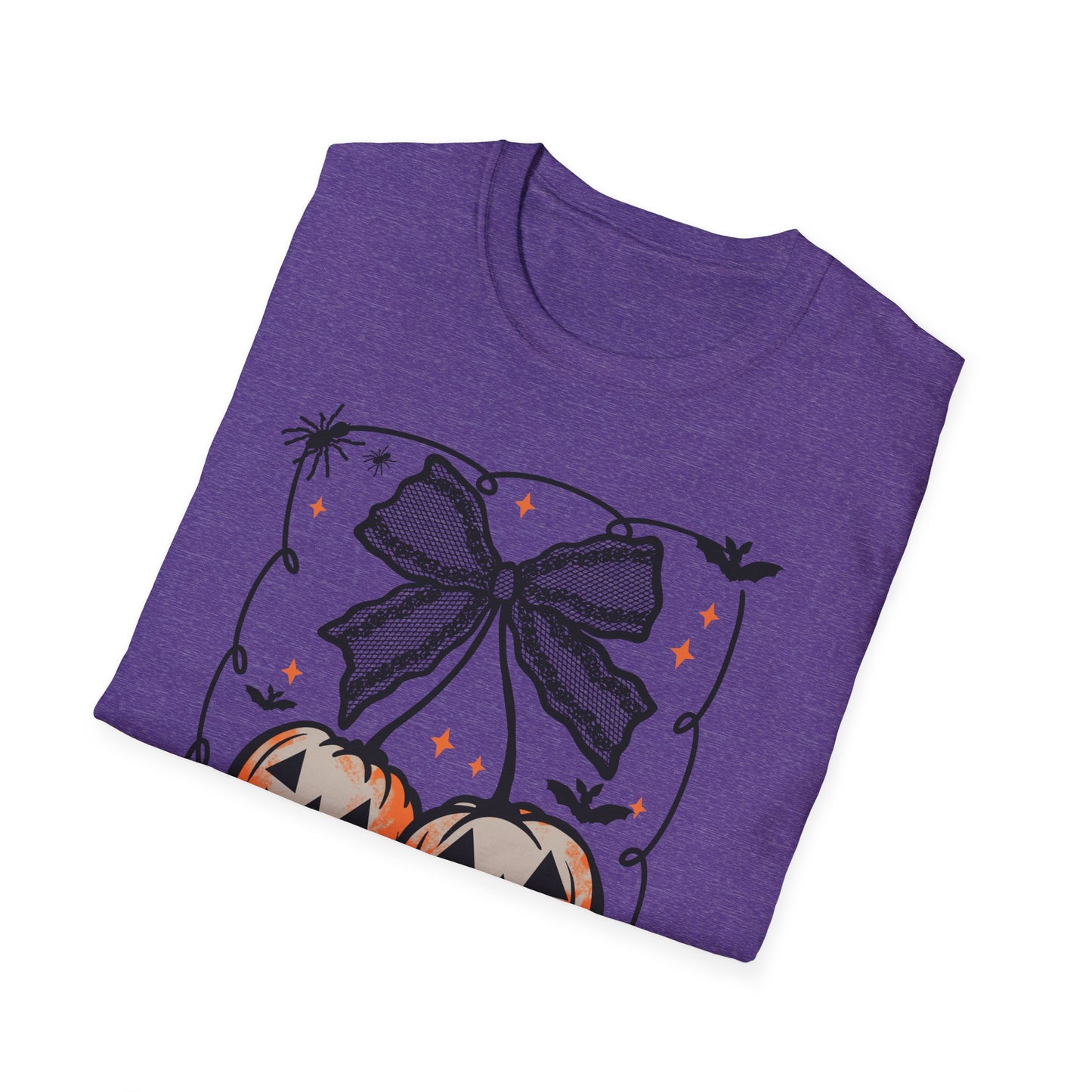 Lace Bow Orange Pumpkin Unisex Softstyle T-Shirt