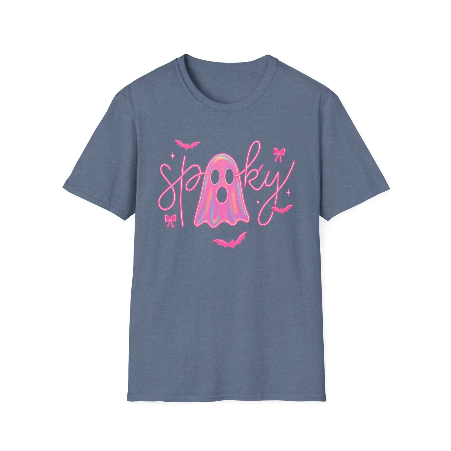 Spooky Pink Ghost Unisex Softstyle T-Shirt