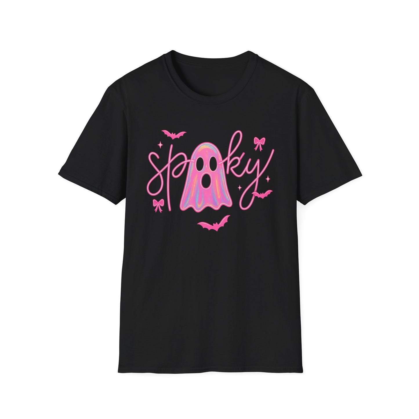 Spooky Pink Ghost Unisex Softstyle T-Shirt