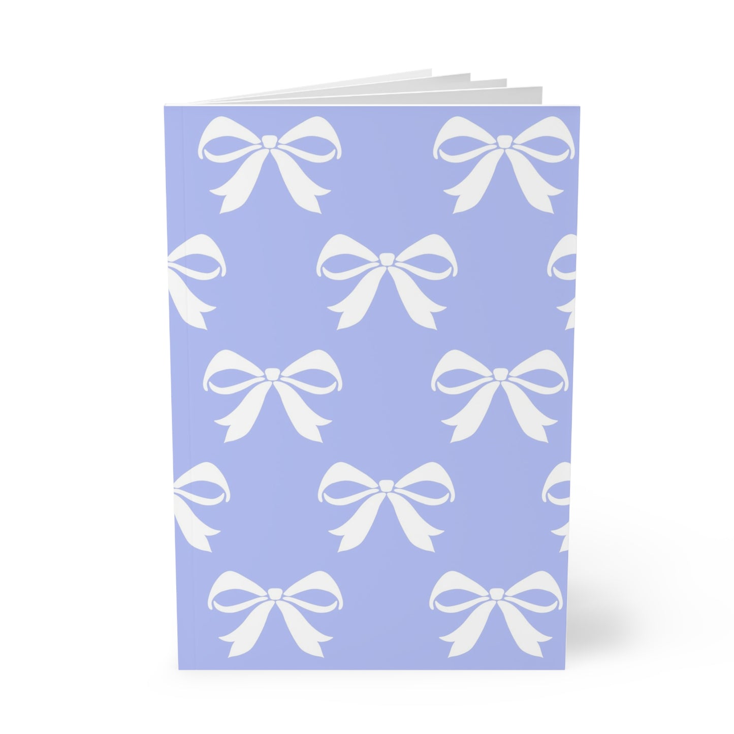 Softcover Notebook, A5 Girlie Bow Blue Solid
