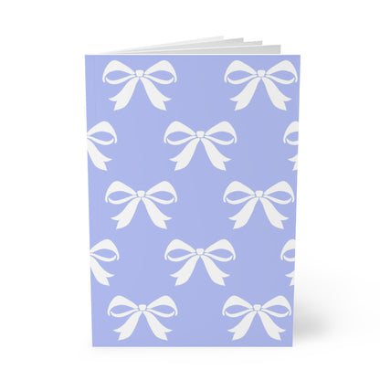 Softcover Notebook, A5 Girlie Bow Blue Solid
