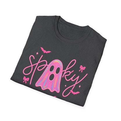Spooky Pink Ghost Unisex Softstyle T-Shirt