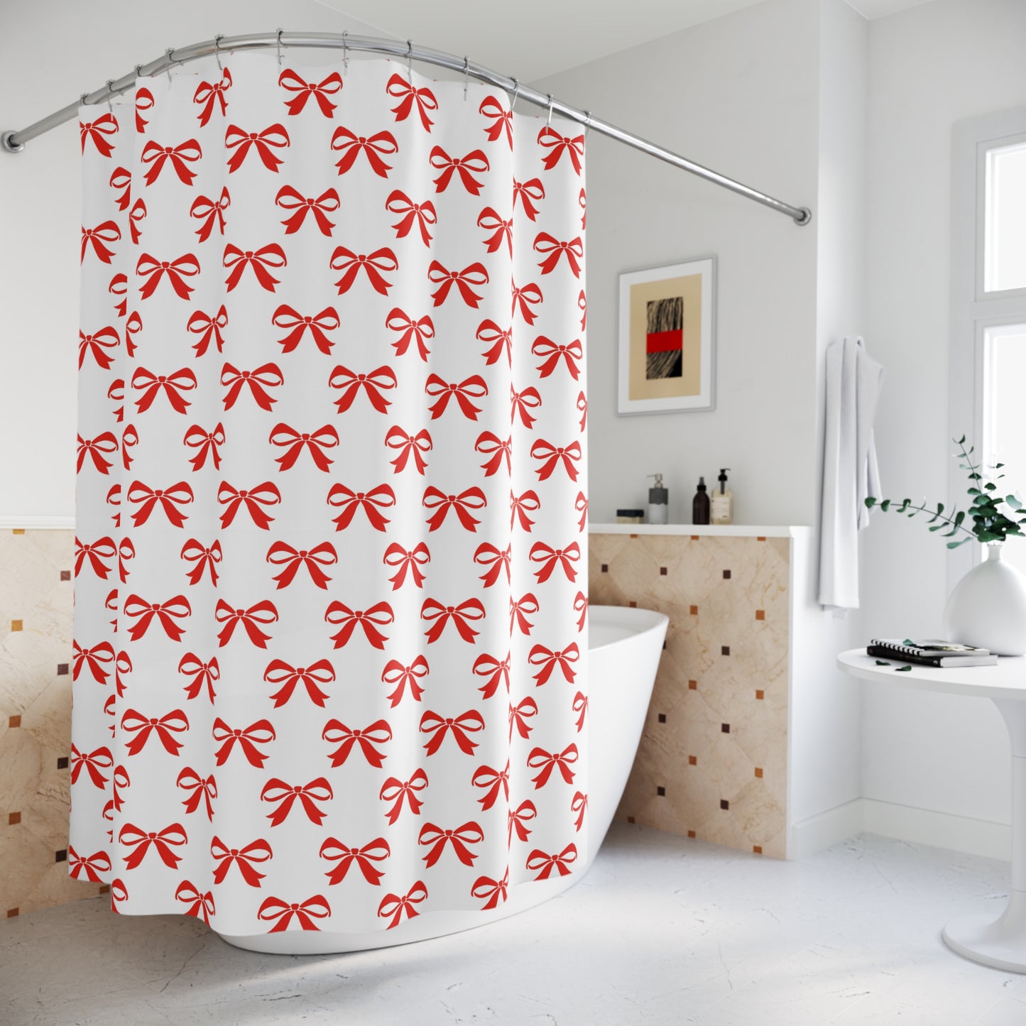 Shower Curtains Girlie Bow Red
