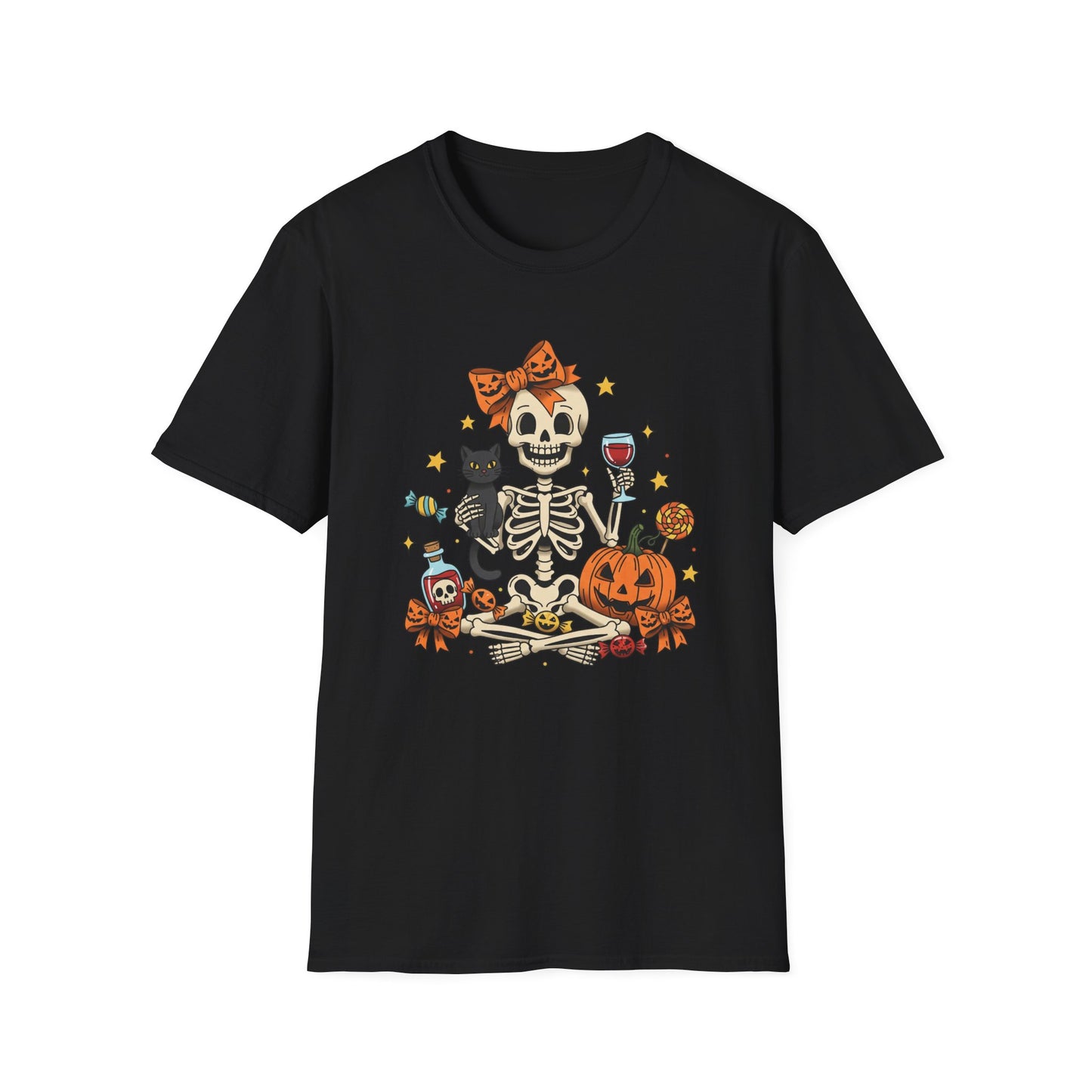 Coquette Bow Skeleton Unisex Softstyle T-Shirt