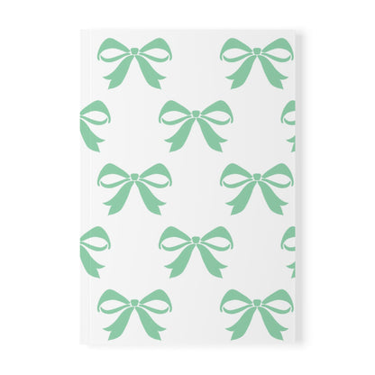 Softcover Notebook, A5 Girlie Bow Green