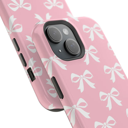 Magnetic Tough Cases Girlie Bow Pink Solid