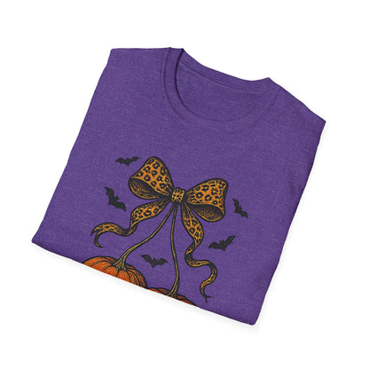 Leopard Bow Pumpkins Unisex Softstyle T-Shirt